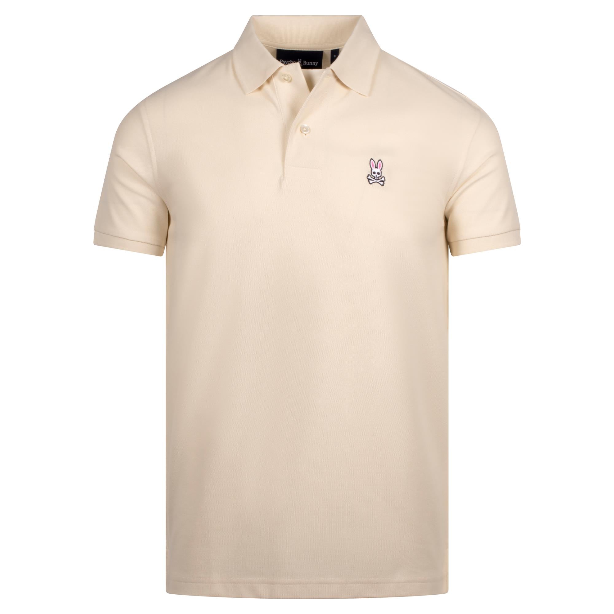 Psycho Bunny Classic Pique Polo Shirt White Cap Grey